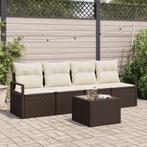 vidaXL 5-Persoons Tuin Sofa Set met Kussens in Bruin van, Verzenden, Nieuw