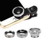 3 in 1 Universele Camera Lens Clip voor Smartphones Zilver -, Audio, Tv en Foto, Videocamera's Digitaal, Nieuw, Verzenden