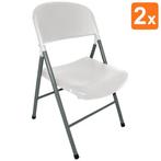 Opklapbare Stoelen | Kunststof/Staal | White | Grijs Frame, Verzenden, Nieuw in verpakking