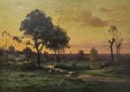 Scuola europea (XIX-XX) - Paesaggio al tramonto