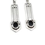 Zilver, 925 Sterling Zilver & Zwarte Onyx - Hangoorbellen -, Antiek en Kunst