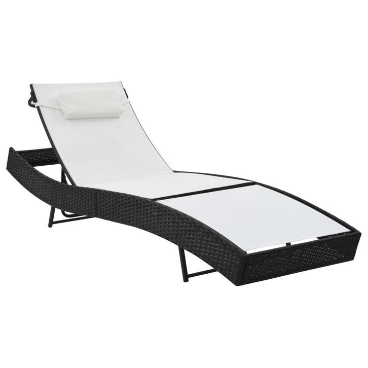 Ligzetel Zwart | Comfortabel & Verstelbaar | OP = OP, Tuin en Terras, Ligbedden, Verstelbaar, Nieuw, Rotan, Verzenden