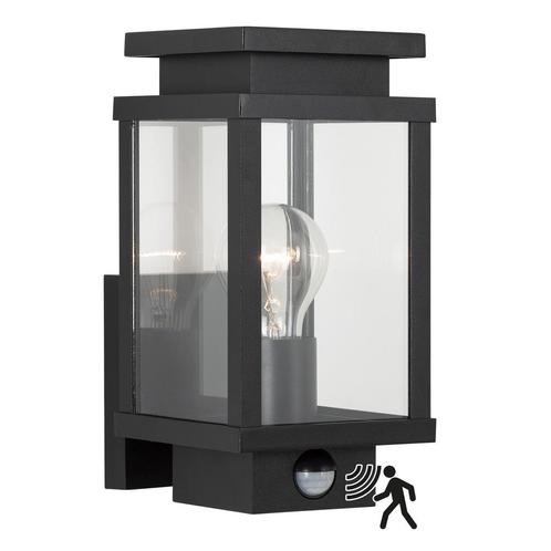 Strak & modern Boston Muurlamp Bewegingssensor Zwart met LED, Tuin en Terras, Buitenverlichting, Verzenden