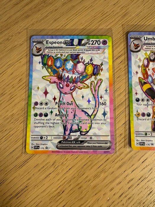 Pokémon - 2 Card - Espeon, Umbreon SVP 175 / SVP 176 Full, Hobby en Vrije tijd, Verzamelkaartspellen | Pokémon