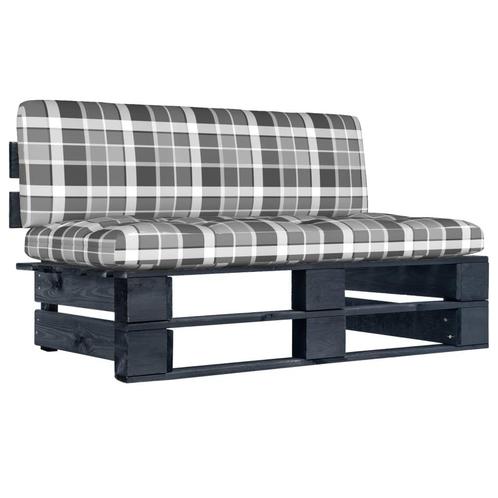 vidaXL Tuinmiddenbank pallet zwart geïmpregneerd grenenhout, Tuin en Terras, Tuinsets en Loungesets, Nieuw, Verzenden