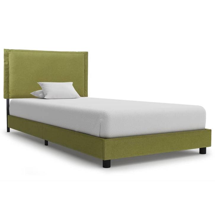 vidaXL Bedframe stof groen 90x200 cm, Huis en Inrichting, Slaapkamer | Bedden, Nieuw, Verzenden