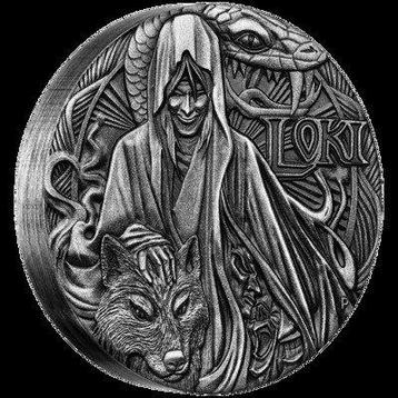 Tuvalu. 2 Dollars 2015 Norse Gods - LOKI , 2 Oz (.999) mit
