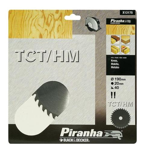 Piranha – Cirkelzaagblad – TCT/HM – 190x20mm (40) –, Bricolage & Construction, Outillage | Scies mécaniques, Envoi