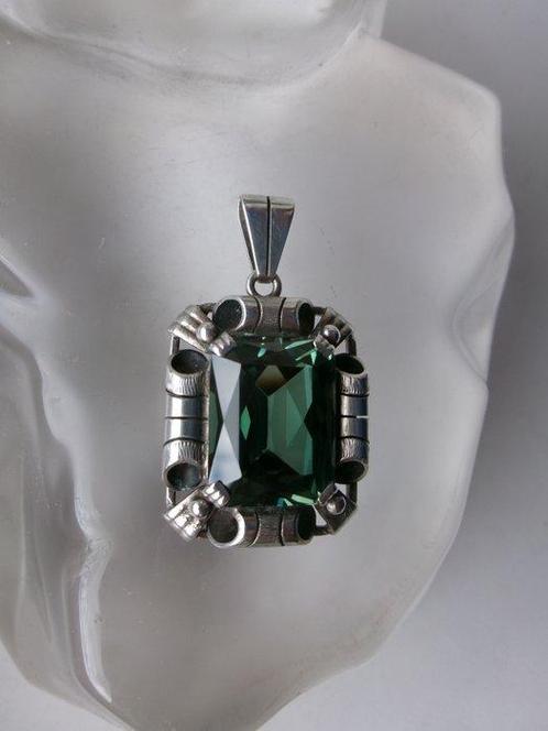 Zilver - Hanger - Art Deco-spinel, Antiek en Kunst, Kunst | Designobjecten