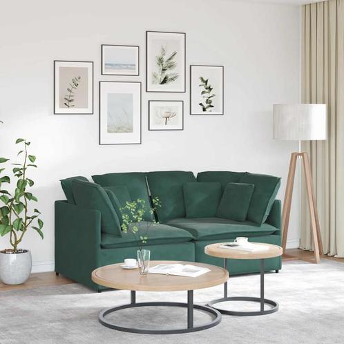vidaXL Modulaire bank met kussens fluweel donkergroen, Huis en Inrichting, Zetels | Zetels, Nieuw, Verzenden