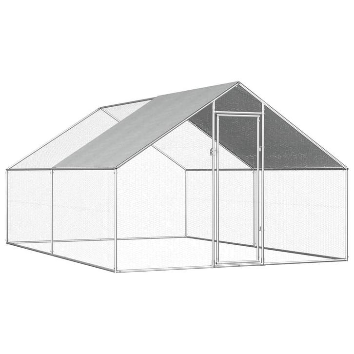 vidaXL Kippenhok 2,75x4x1,92 m gegalvaniseerd staal, Animaux & Accessoires, Rongeurs & Lapins | Cages & Clapiers, Envoi