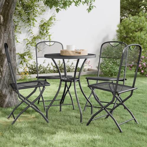 vidaXL Tuinstoelen inklapbaar 4 st metaalgaas, Tuin en Terras, Tuinstoelen, Nieuw, Verzenden