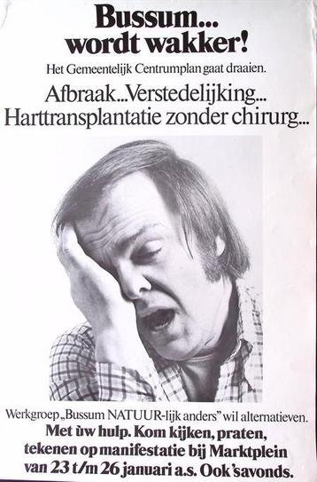Vintage poster over demonstratie tegen het beleid in geme... beschikbaar voor biedingen