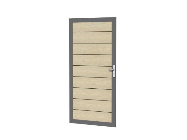 Veiling - Aluminium tuindeur - houtlook eik - 183x93 cm, Tuin en Terras, Schuttingen, Nieuw