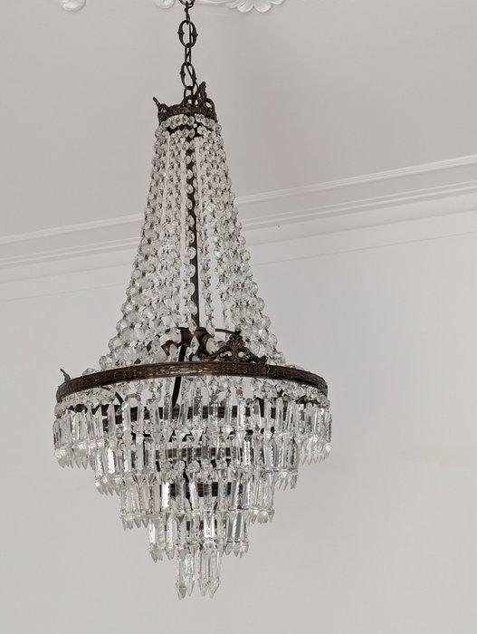 Kroonluchter - Brons, Kristal - Reusachtig rijk, Antiek en Kunst, Antiek | Overige Antiek