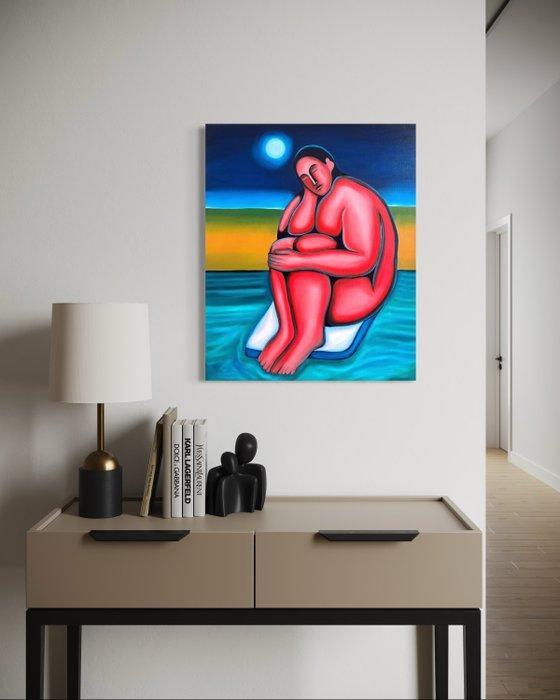 Sad monsters club / Jade Mouge - L’écoute des vagues, Antiek en Kunst, Kunst | Schilderijen | Modern