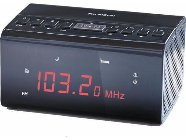 Veiling - Thomson CR50 Wekkerradio FM radio Zwart, Audio, Tv en Foto, Radio's