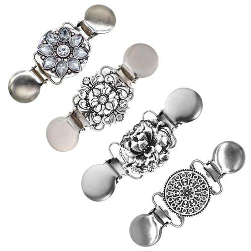 Fako Bijoux® - Vestsluiting - Vestclip - Set 4 Stuks - Barok, Handtassen en Accessoires, Broches, Verzenden