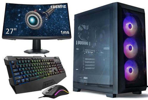 Complete 144Hz RTX 3050 Gaming PC Setup - 27 Curved Gami..., Informatique & Logiciels, Ordinateurs de bureau, Enlèvement ou Envoi