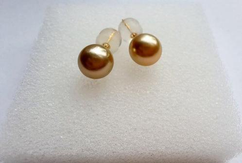 Zonder Minimumprijs - Oorstekers - 18 karaat Geel goud Parel, Handtassen en Accessoires, Antieke sieraden
