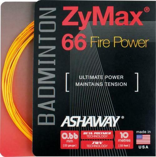 Badminton  Snaren  - Ashaway ZyMax 66 Fire Power 10m, Sport en Fitness, Badminton, Verzenden