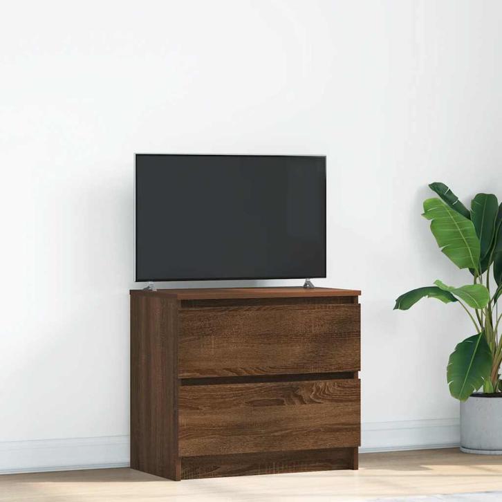 vidaXL Tv-meubel 60x35x54 cm bewerkt hout bruin eikenkleur, Huis en Inrichting, Kasten |Televisiemeubels, Nieuw, Verzenden