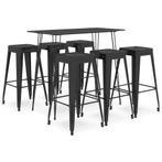 vidaXL 7-delige Barset zwart, Verzenden, Nieuw