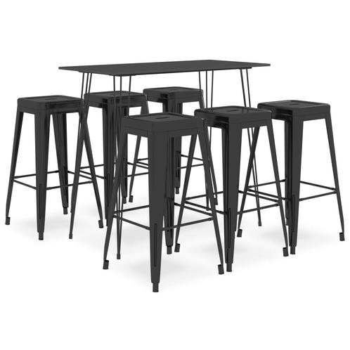 vidaXL 7-delige Barset zwart, Huis en Inrichting, Complete eetkamers, Nieuw, Verzenden