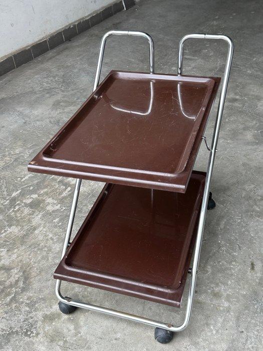 Serveerwagen - Metaal, Plastic - Opvouwbare trolley, Antiquités & Art, Art | Objets design