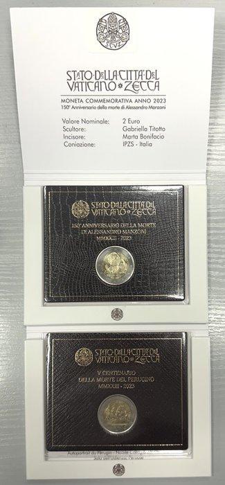 Vaticaan. 2 Euro 2023 Manzoni + Perugino (2 monnaies), Postzegels en Munten, Munten | Europa | Euromunten