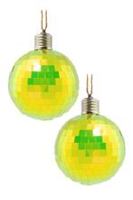 2x Discobal Ø 10 cm LED Iridescent Geel  Discobol Klein Spie, Ophalen of Verzenden, Nieuw