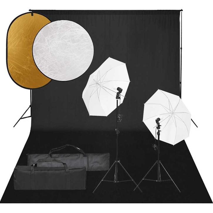 vidaXL Fotostudioset met verlichtingsset, achtergrond en, Audio, Tv en Foto, Fotografie | Fotostudio en Toebehoren, Nieuw, Verzenden