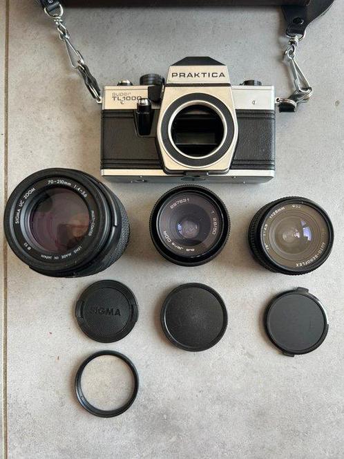 Praktica Super TL 1000 + Tessar 2,8/50mm + Beroflex 2,8/28mm, Audio, Tv en Foto, Fotocamera's Analoog