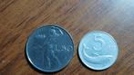 Italie, République 5 Lire 1956 Delfino + 50 Lire 1956