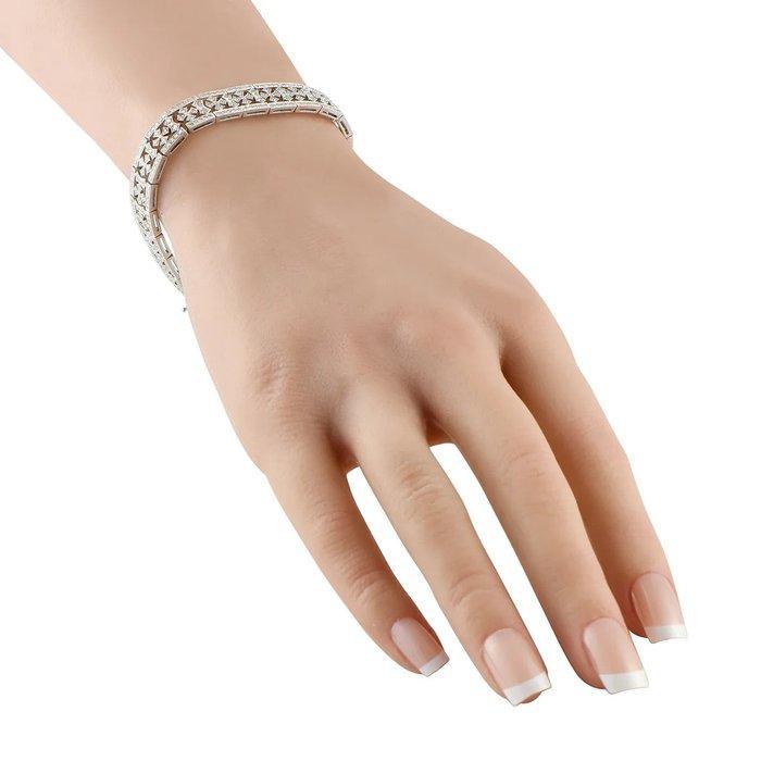 Armband - 18 karaat 18K witte goud 2,90ct diamanten armband,, Bijoux, Sacs & Beauté, Bracelets