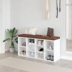 vidaXL Schoenenrek 103x30x48 cm bewerkt hout hoogglans wit, Huis en Inrichting, Verzenden, Nieuw
