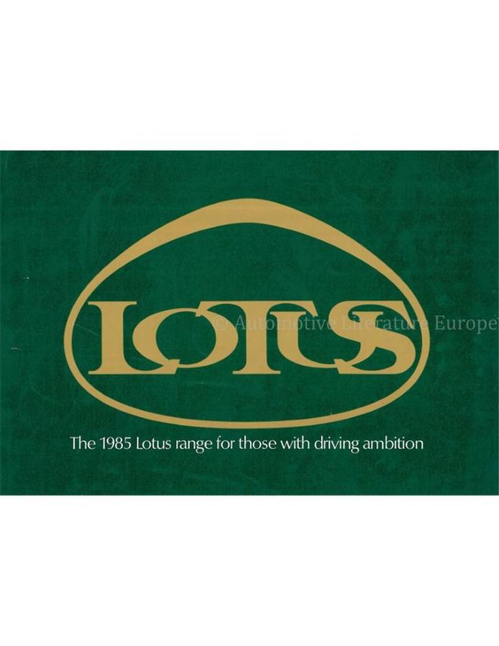 1985 LOTUS PROGAMMA BROCHURE ENGELS, Boeken, Auto's | Folders en Tijdschriften