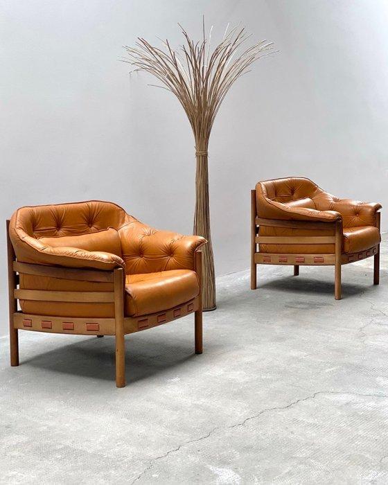 Coja - Sven Ellekaer - Fauteuil (2) - Hout, Leder, Antiek en Kunst, Antiek | Meubels | Stoelen en Sofa's