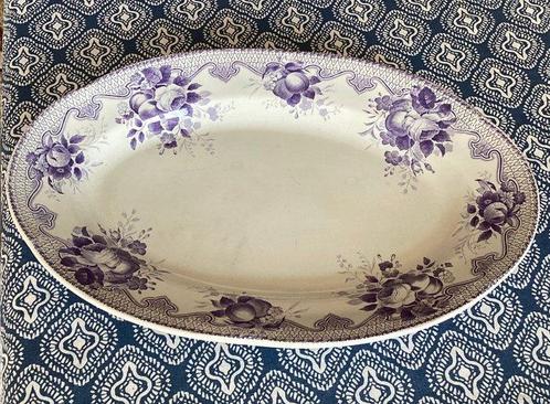 Plat - Faïence - Grand plat oval XIXÈME, Antiek en Kunst, Antiek | Glaswerk en Kristal