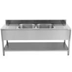 Spoeltafel | ECO | RVS | 2 Spoelbakken (Midden) +, Zakelijke goederen, Horeca | Keukenapparatuur, Verzenden, Nieuw in verpakking