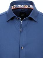 Venti Modern Fit Blauw Gewerkt Overhemd 134023500-101, Verzenden