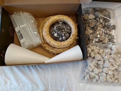 Kerstpakket hobby en bloemschikken lijmpistool natuur white, Hobby en Vrije tijd, Knutselen, Nieuw