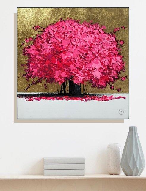 Giò Mondelli - Fucsia su Oro, Antiek en Kunst, Kunst | Schilderijen | Modern