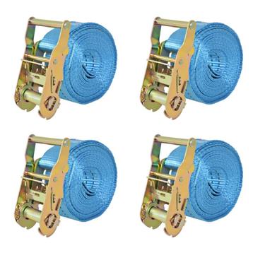 vidaXL Spanbanden 2 ton 6mx38mm blauw 4 st, Verzenden