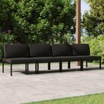 vidaXL Tuinbank 4-zits met kussens aluminium, Tuin en Terras, Verzenden, Nieuw