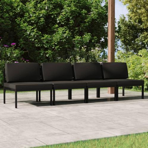 vidaXL Tuinbank 4-zits met kussens aluminium, Tuin en Terras, Tuinsets en Loungesets, Nieuw, Verzenden