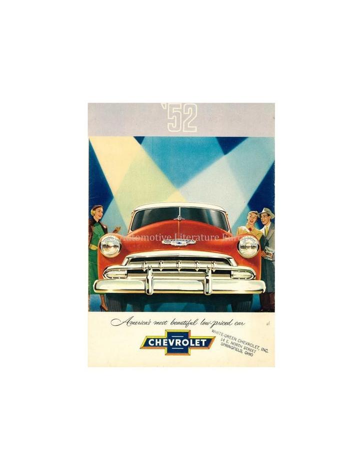 1952 CHEVROLET PROGRAMMA BROCHURE ENGELS (VS), Boeken, Auto's | Folders en Tijdschriften, Ophalen of Verzenden