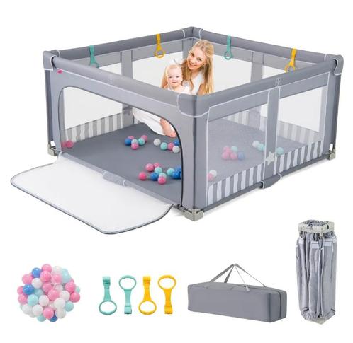 Tweedekans | Coast Grote Opvouwbare Babybox 150x150 cm Grijs, Kinderen en Baby's, Kinderkamer | Complete kinderkamers, Ophalen of Verzenden