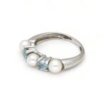 Ring - 18 karaat Witgoud Topaas, Handtassen en Accessoires, Ringen, Nieuw