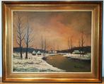 Piet Mees (XX) - Winters riviergezicht, Antiek en Kunst, Kunst | Schilderijen | Klassiek